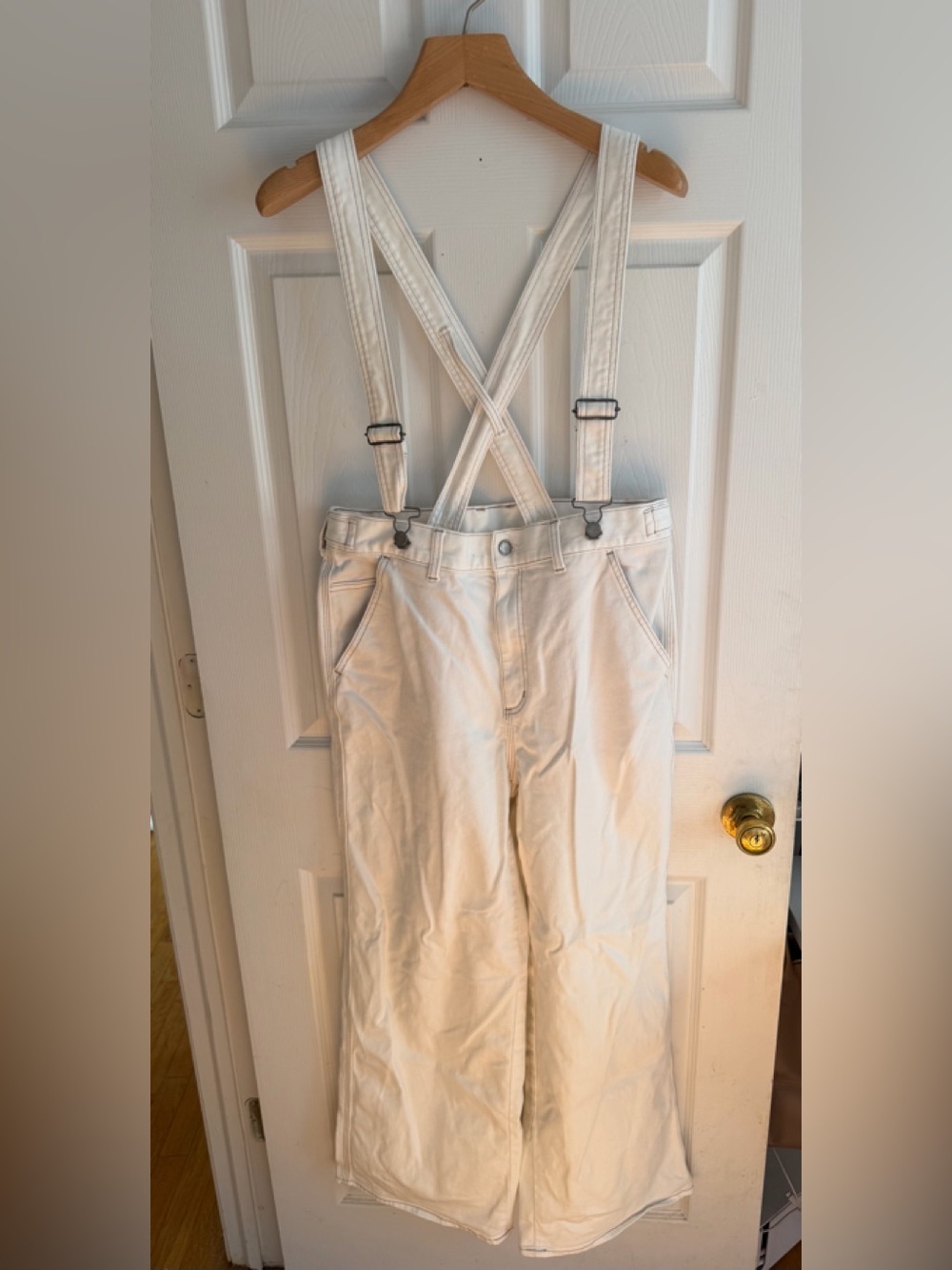 GU Japan Removable Suspender Overalls Wide Leg Jeans XL